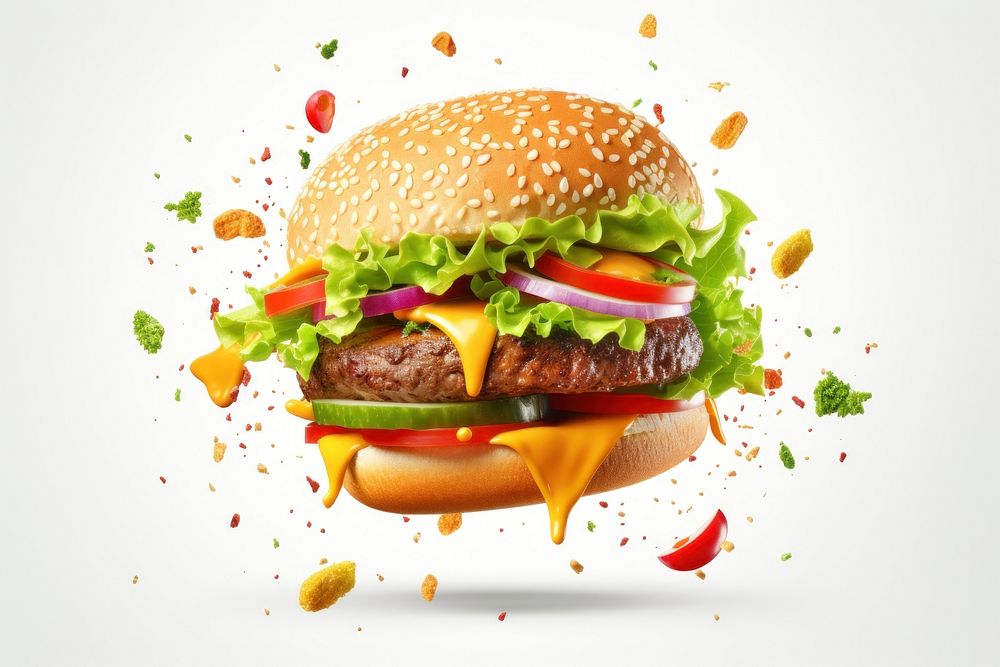 Burger food hamburger vegetable. AI generated Image by rawpixel.