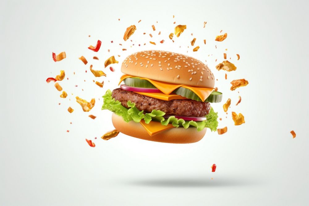 Burger food meal hamburger. AI generated Image by rawpixel.