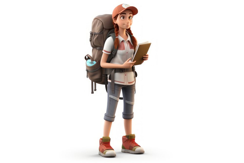 Backpack white background backpacking education. AI generated Image by rawpixel.