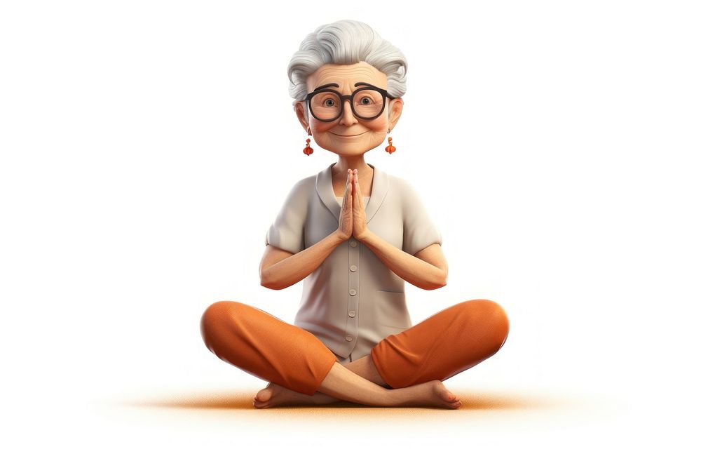 Yoga sitting cartoon adult. AI generated Image by rawpixel.