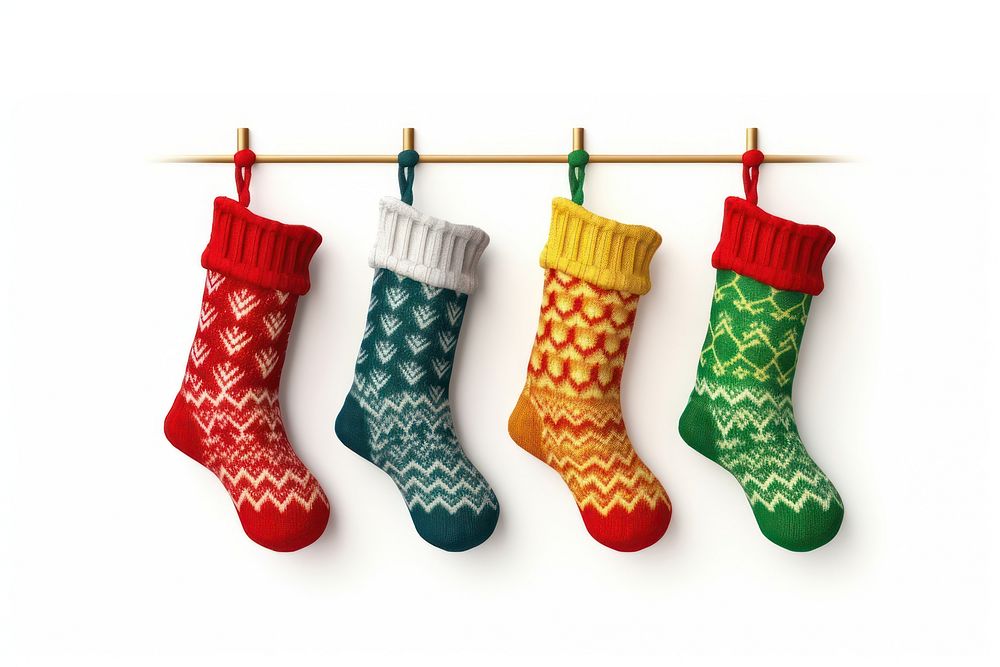 Christmas sock hanging art. AI generated Image by rawpixel.