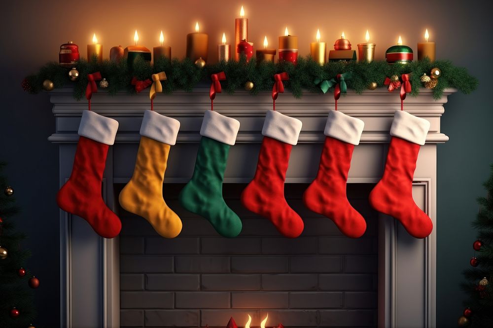 Fireplace christmas hanging candle. AI generated Image by rawpixel.
