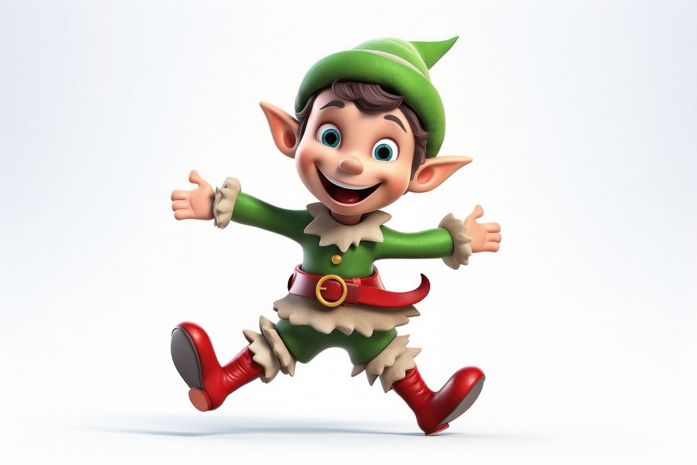 Cartoon elf white background representation. AI generated Image by rawpixel.