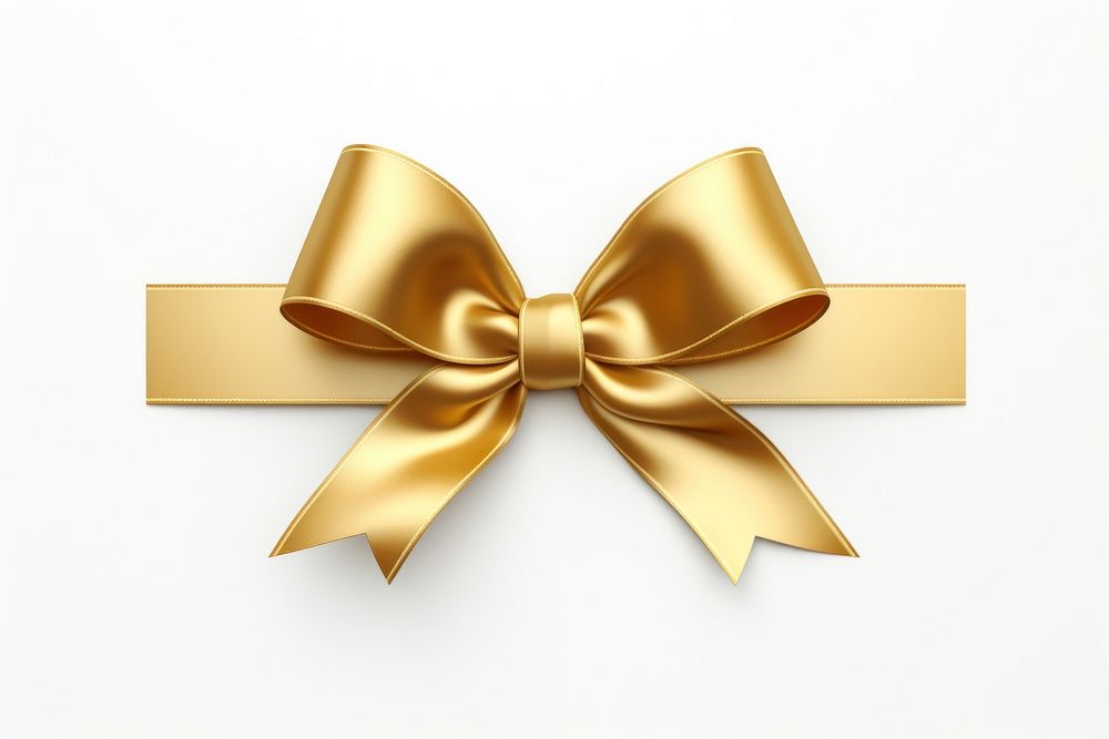 Gold certificated ribbon white background celebration accessories. AI generated Image by rawpixel.