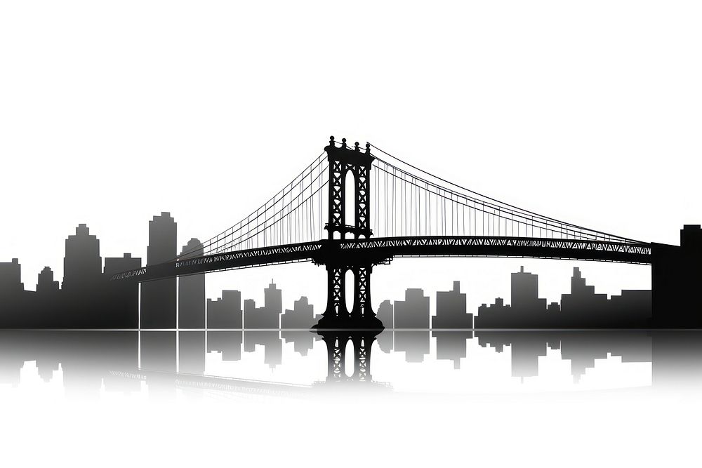 Bridge silhouette outdoors city. AI generated Image by rawpixel.