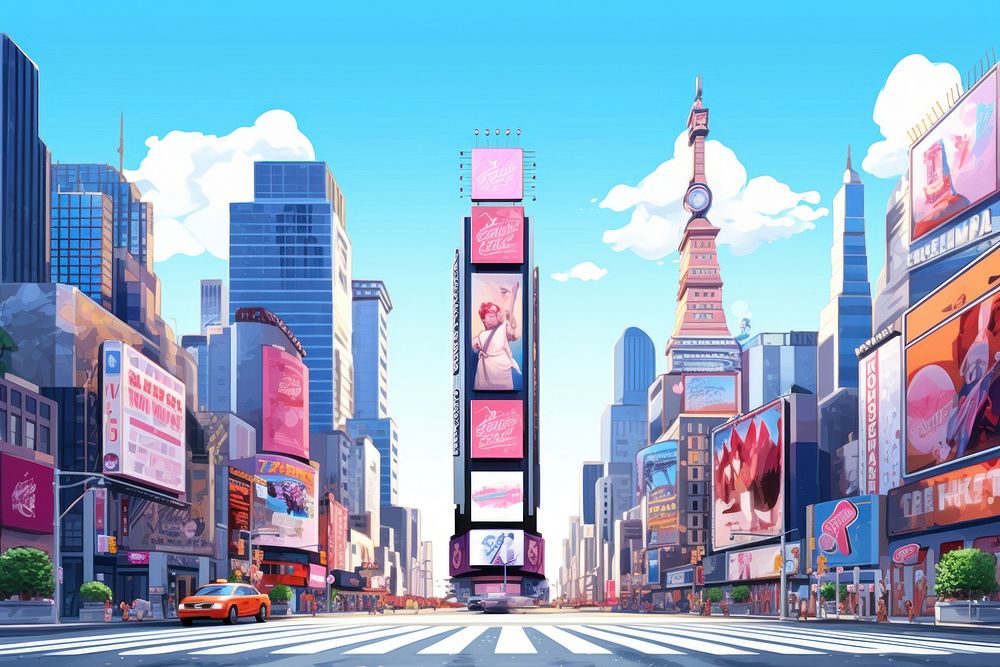 Car advertisement architecture metropolis. AI generated Image by rawpixel.