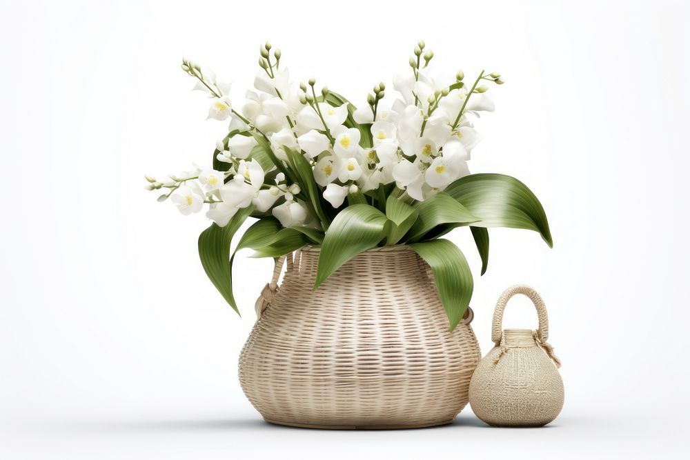 Basket flower plant white. AI generated Image by rawpixel.