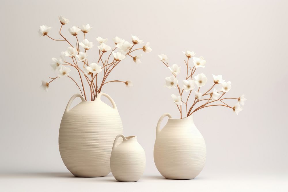 Flower porcelain pottery plant. AI generated Image by rawpixel.