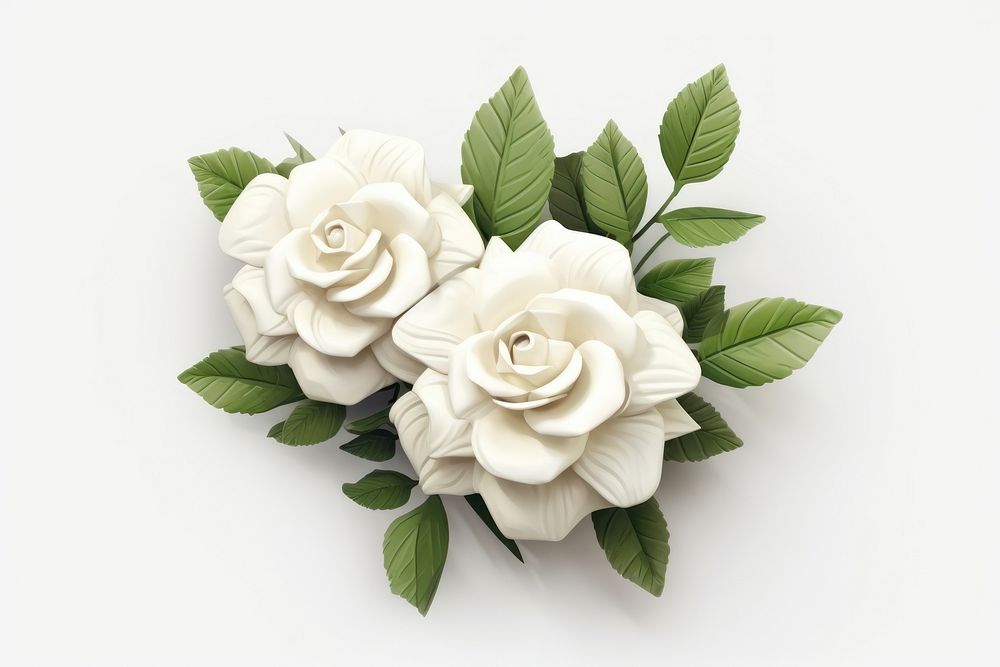 Blooming white roses jewelry flower plant. AI generated Image by rawpixel.