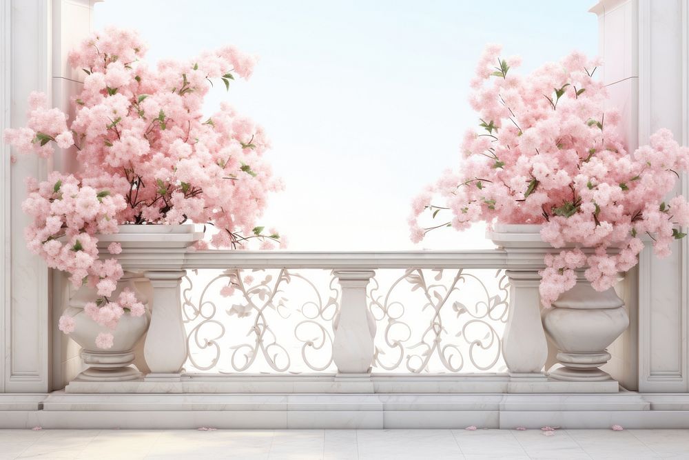 Flower blossom balcony window. AI generated Image by rawpixel.