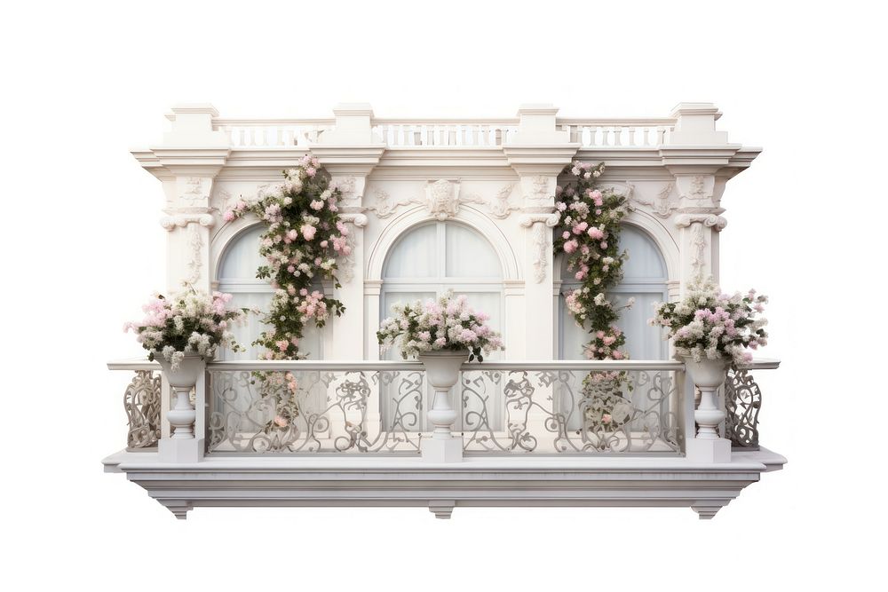 Balcony architecture building flower. AI generated Image by rawpixel.