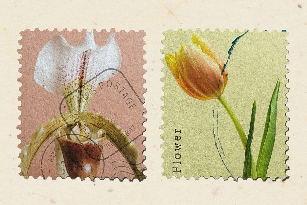 Vintage postage stamp  mockup psd
