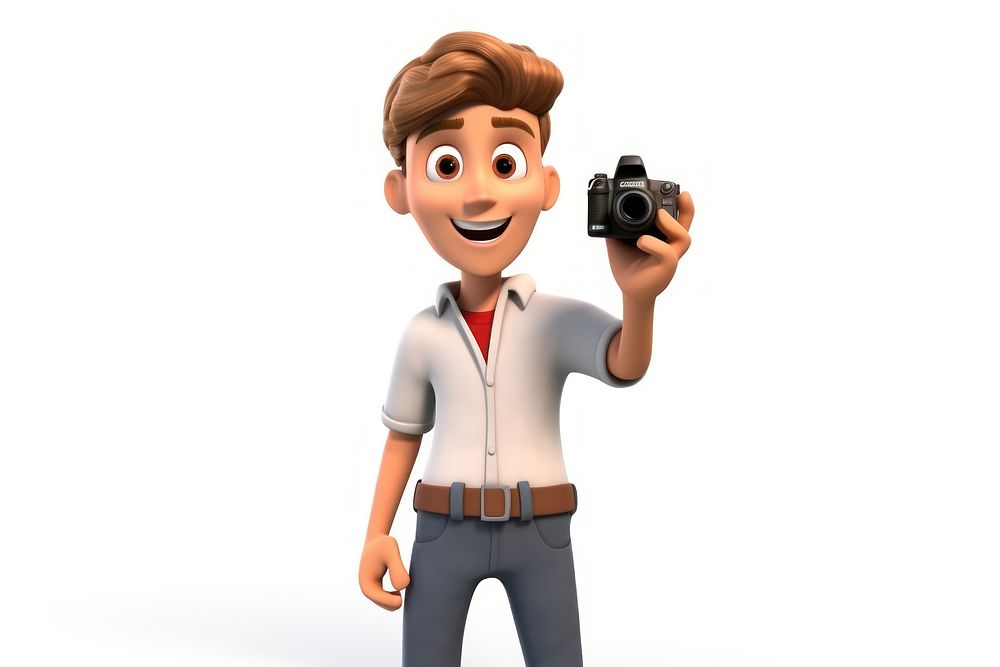 Cartoon white background photographing photographer. AI generated Image by rawpixel.