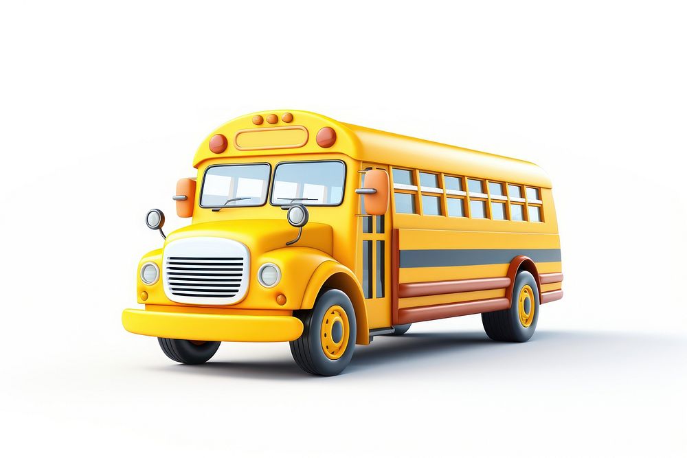 Bus vehicle car white background. AI generated Image by rawpixel.