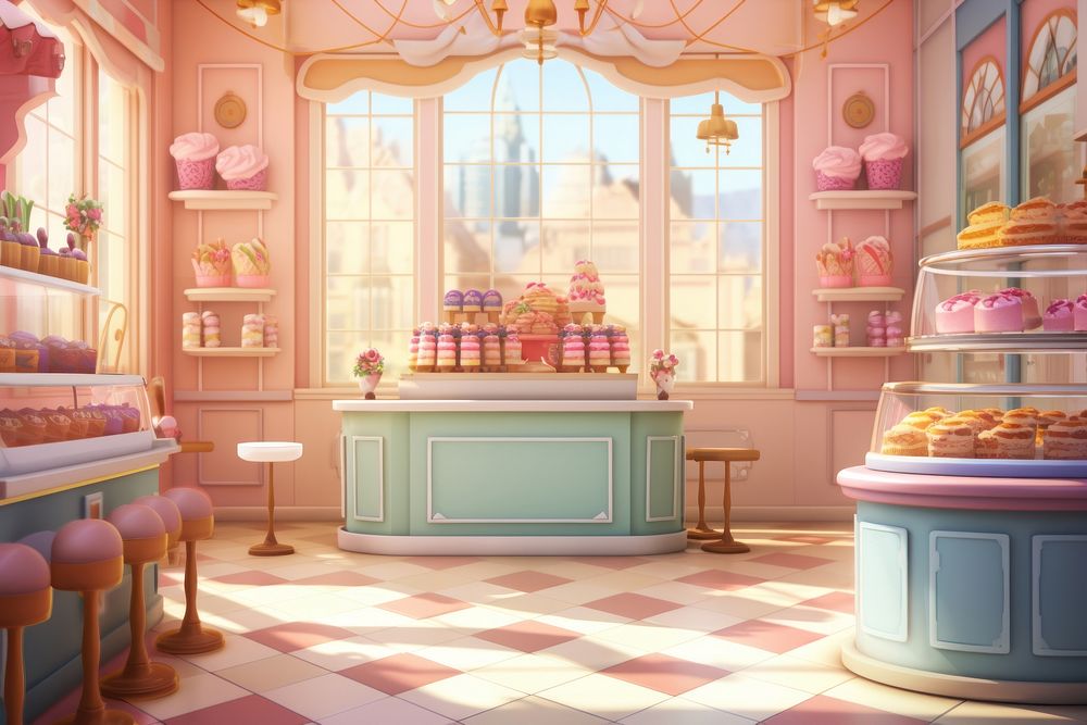 Cartoon bakery sweets food. AI generated Image by rawpixel.