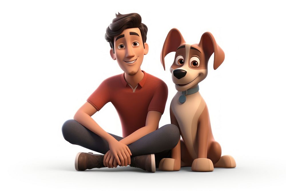 Cartoon adult dog representation. AI generated Image by rawpixel.