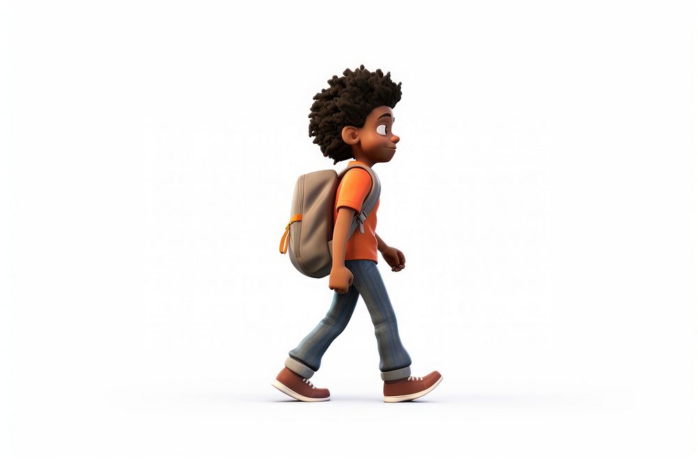 Walking cartoon white background architecture. AI generated Image by rawpixel.