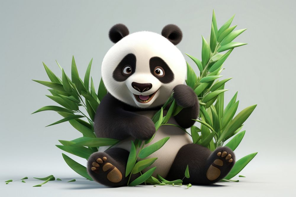 Cartoon mammal bamboo panda. AI generated Image by rawpixel.