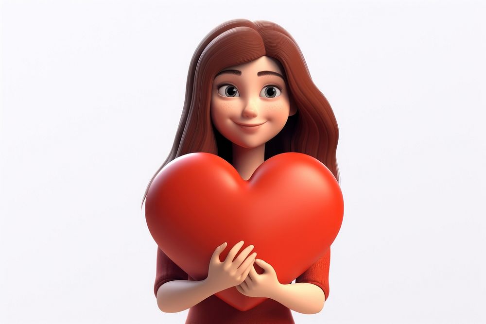 Cartoon heart adult woman. AI generated Image by rawpixel.