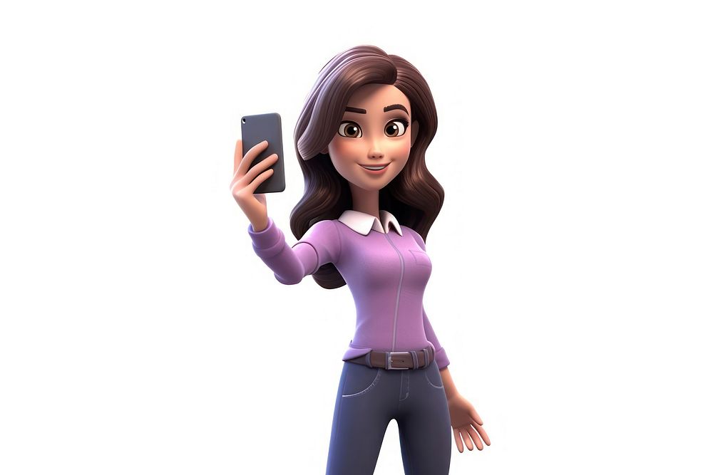 Cartoon adult woman phone. AI generated Image by rawpixel.