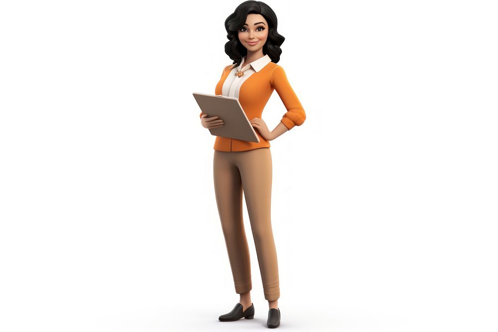 Standing computer cartoon female. AI generated Image by rawpixel.