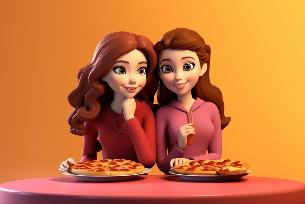 Cartoon pizza smiling eating. 