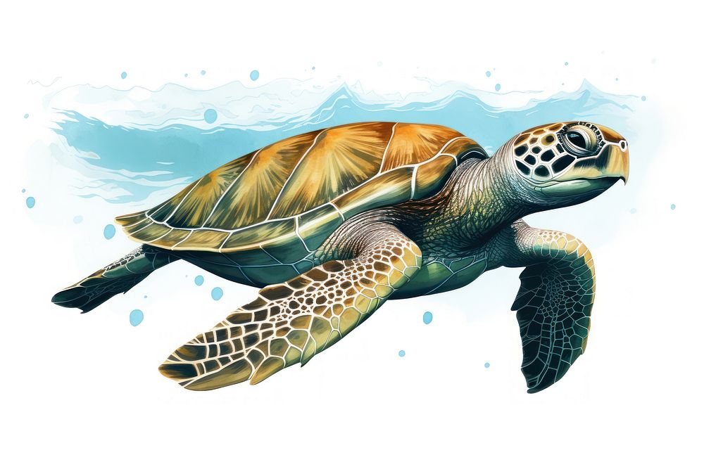 Animal reptile drawing turtle. AI generated Image by rawpixel.