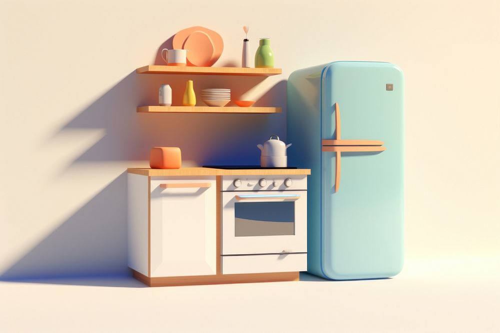 Kitchen refrigerator appliance microwave. AI generated Image by rawpixel.