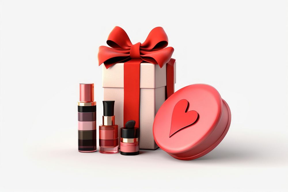 Cosmetics lipstick gift white background. AI generated Image by rawpixel.