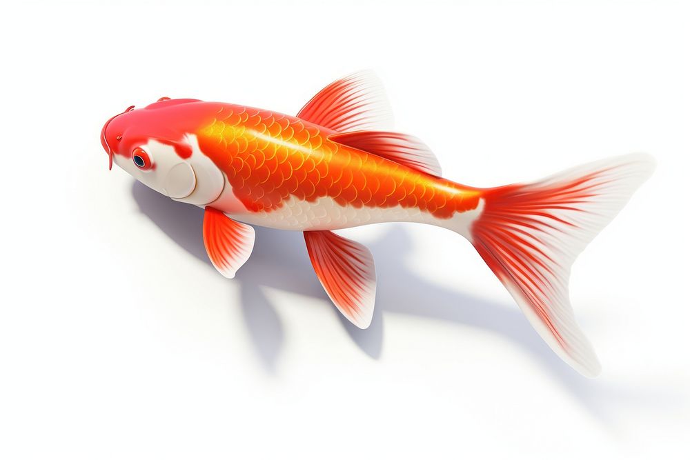 Fish koi animal white background. AI generated Image by rawpixel.