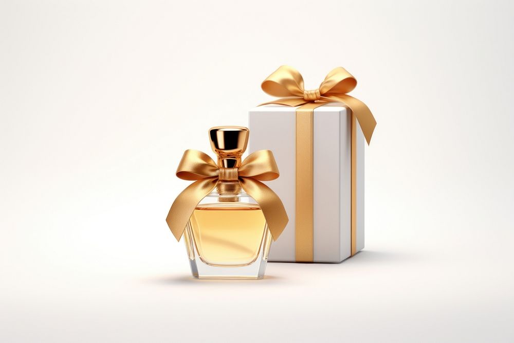 Perfume bottle gift gold. AI generated Image by rawpixel.