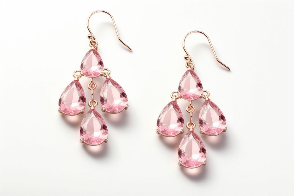 Earring jewelry pink white background. AI generated Image by rawpixel.