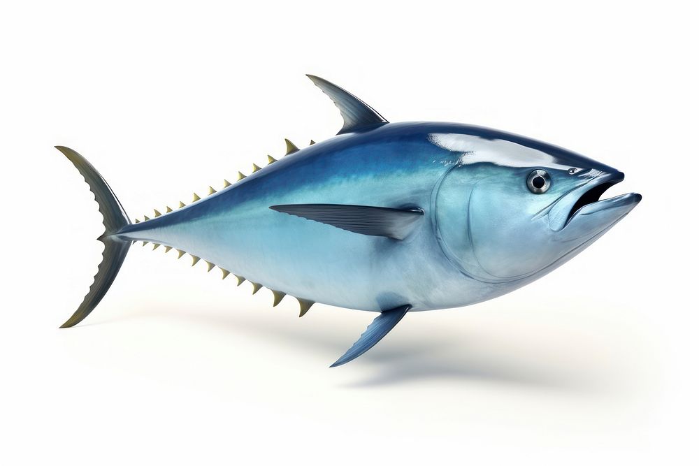 Tuna fish animal shark white background. AI generated Image by rawpixel.