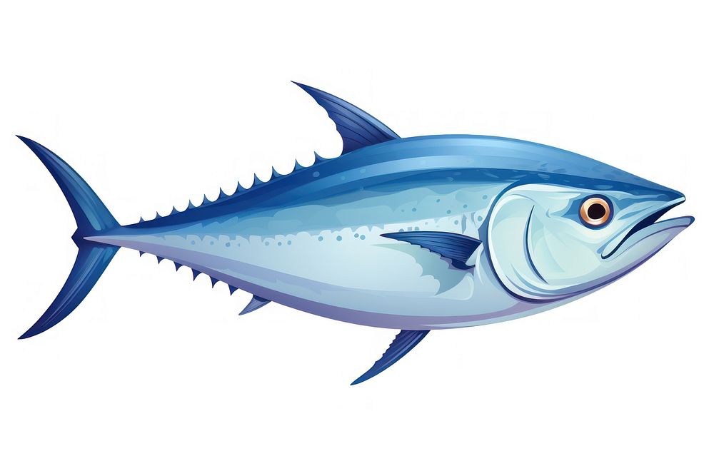 Tuna fish animal shark white background. AI generated Image by rawpixel.