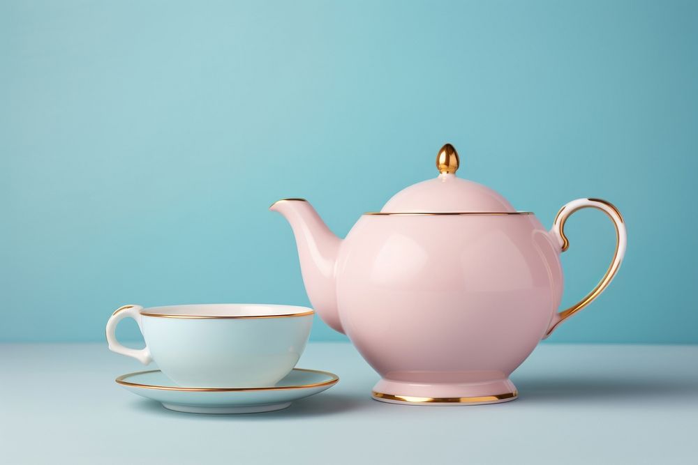 Porcelain cup teapot drink. 