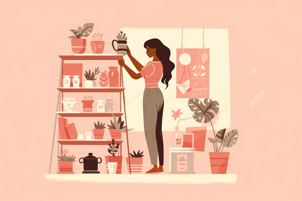 Cartoon adult plant woman. AI generated Image by rawpixel.