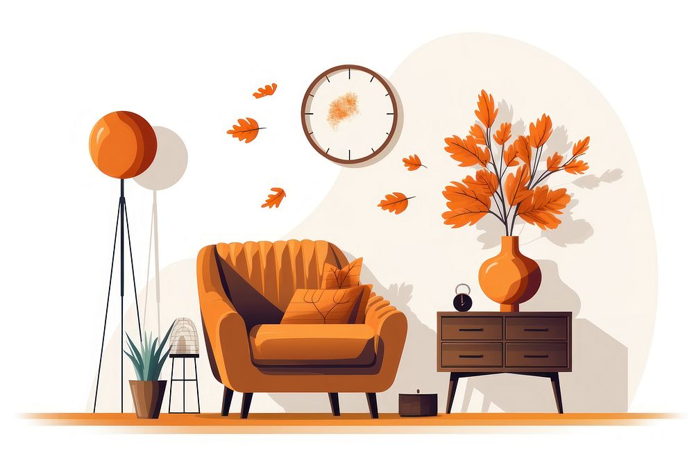 Room furniture armchair cartoon. AI generated Image by rawpixel.