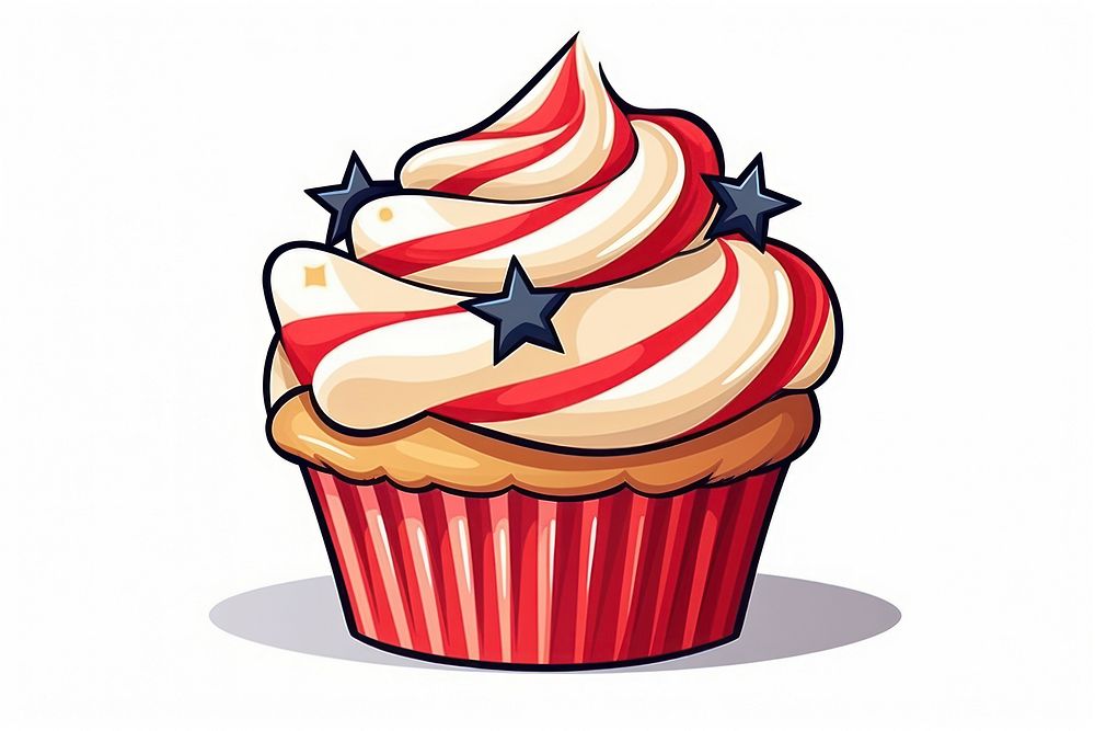 Cupcake dessert cartoon icing. AI generated Image by rawpixel.
