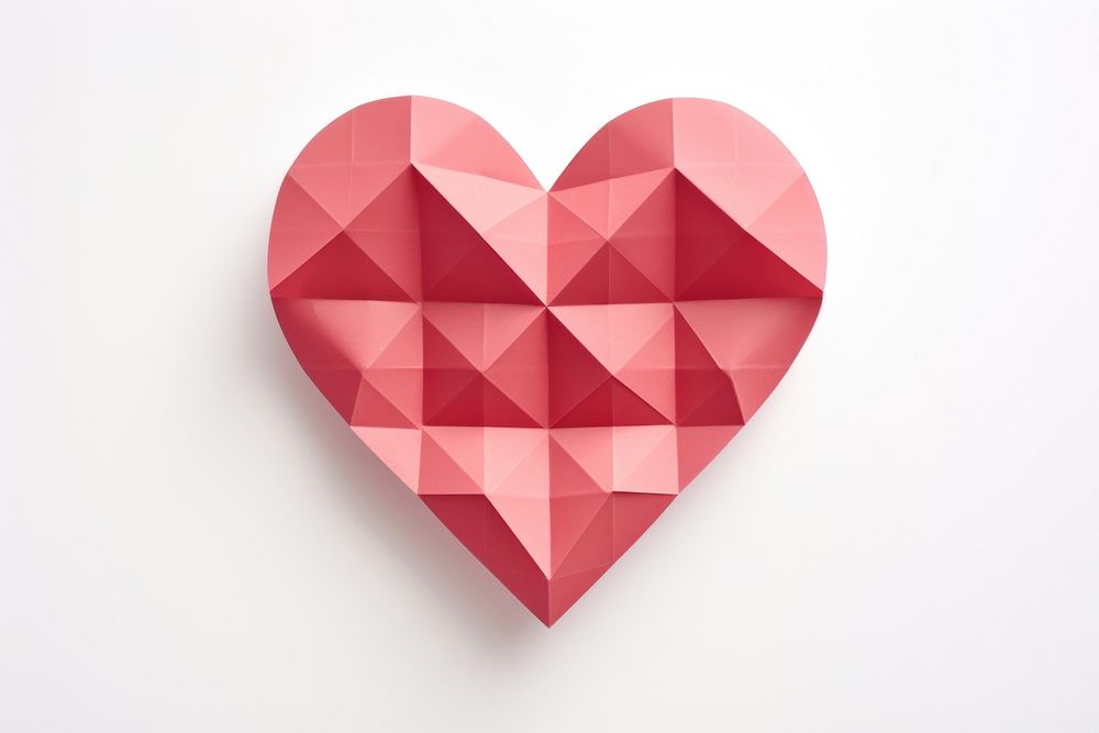 Heart paper love white background. AI generated Image by rawpixel.