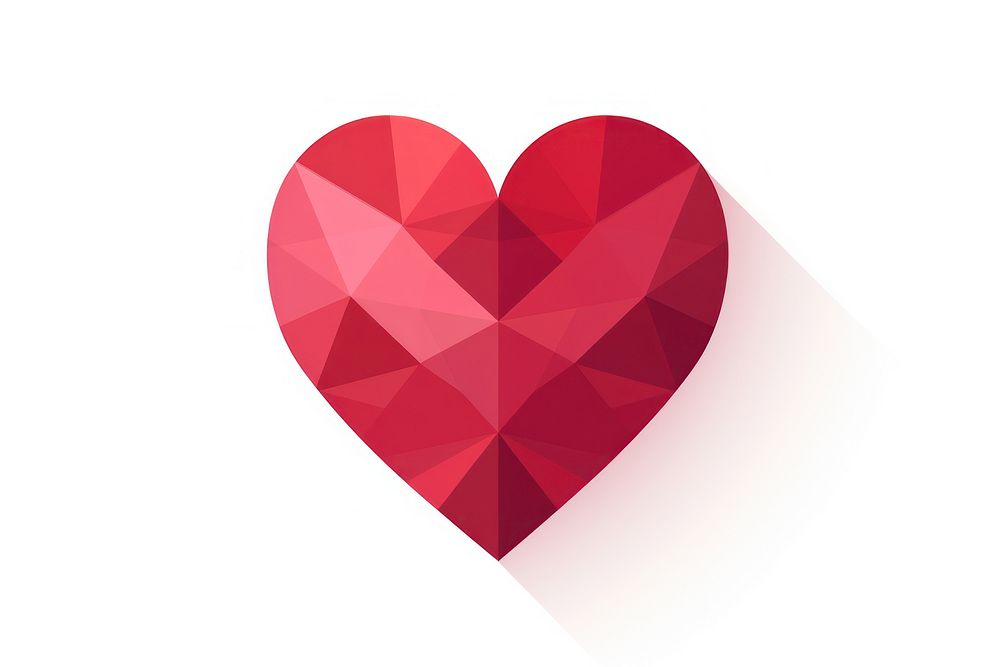 Heart symbol love white background. AI generated Image by rawpixel.