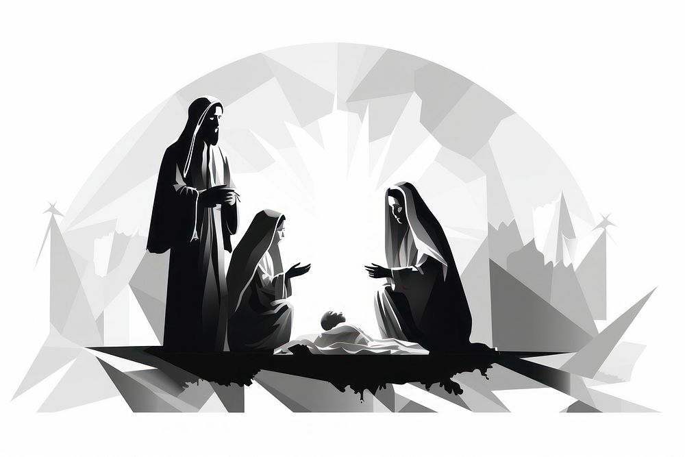 Drawing black adult togetherness. AI generated Image by rawpixel.