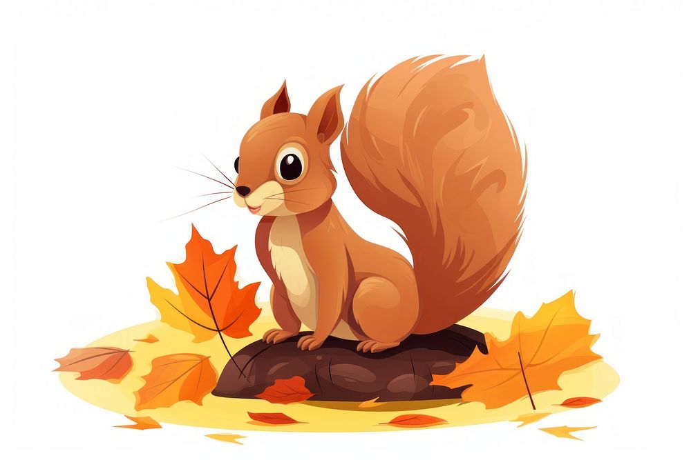 Squirrel cartoon animal rodent. AI generated Image by rawpixel.