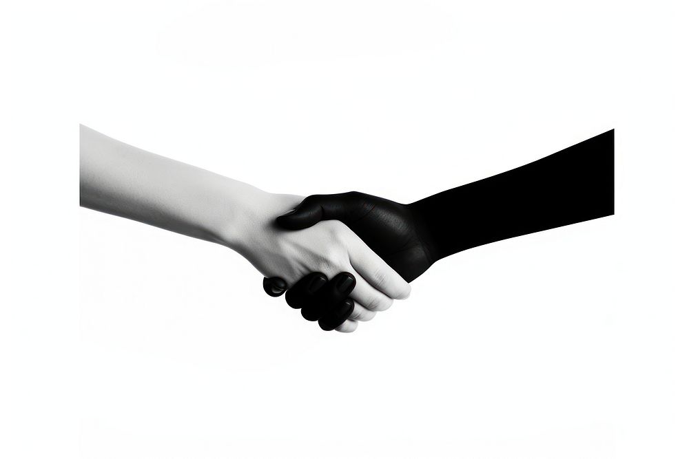 Handshake agreement white white background. AI generated Image by rawpixel.
