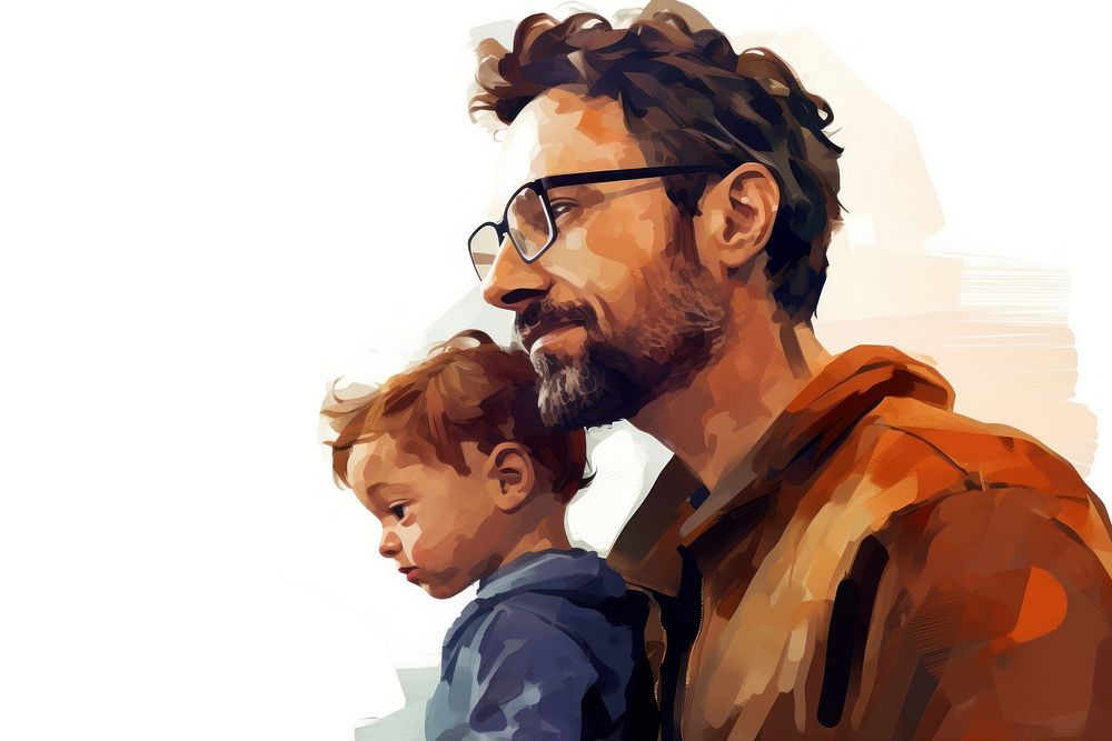 Portrait glasses father beard. AI generated Image by rawpixel.
