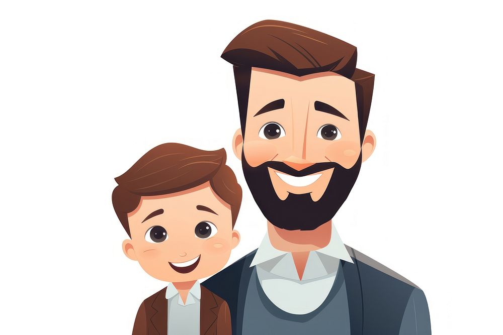 Cartoon drawing father cute. AI generated Image by rawpixel.