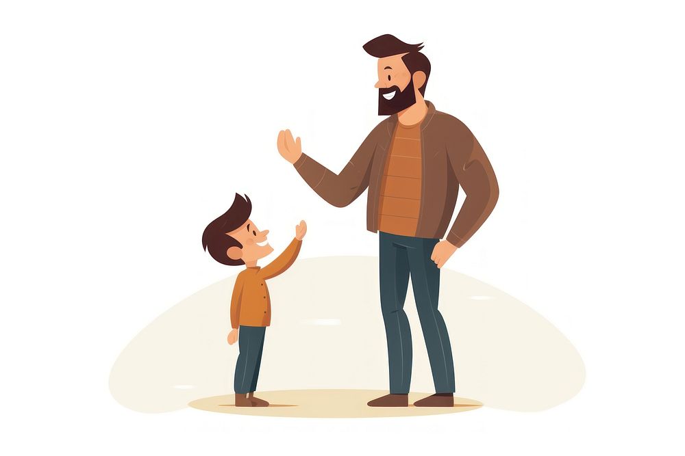 Cartoon father cute white background. AI generated Image by rawpixel.