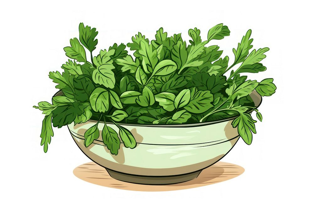 Herbs bowl parsley plant. AI generated Image by rawpixel.