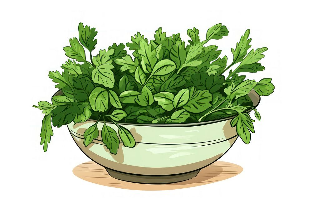 Herbs bowl parsley plant. 