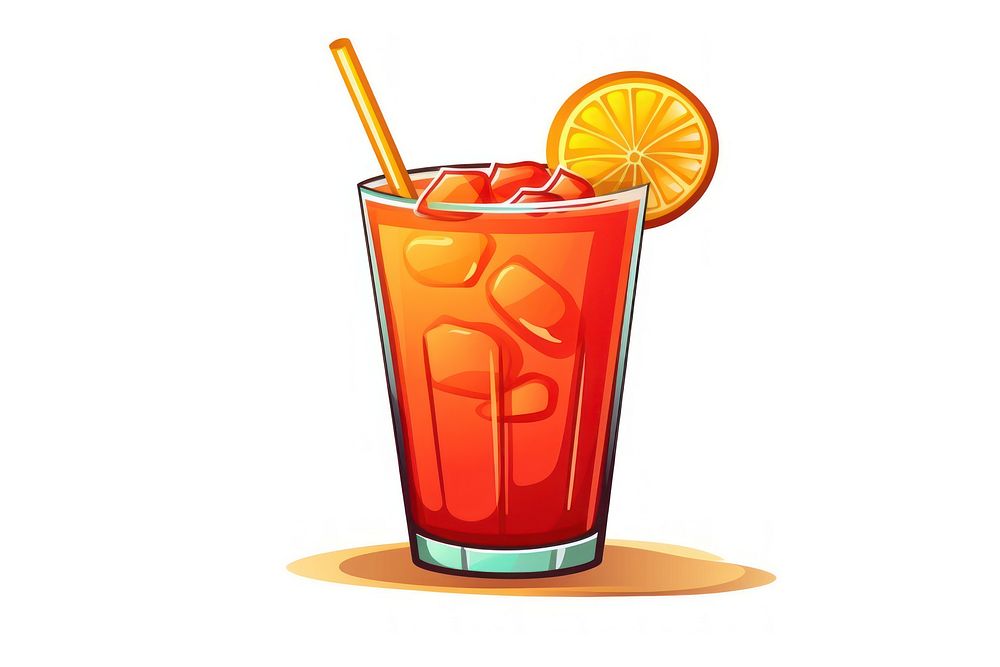 Cocktail drink juice white background. AI generated Image by rawpixel.