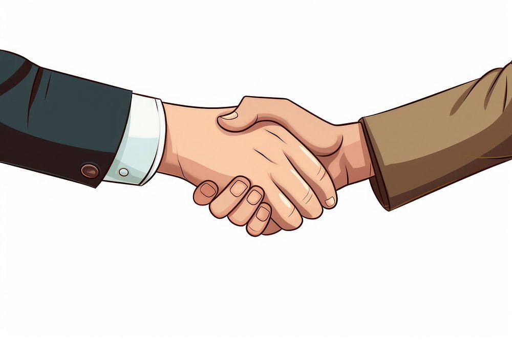 Handshake cartoon agreement appliance. 